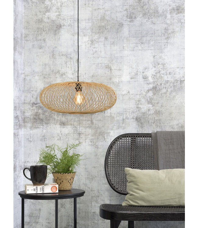 Hanglamp CANGO Elips in bamboe naturel of zwart