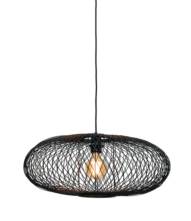 Hanglamp CANGO Elips in bamboe naturel of zwart