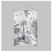 Annet Weelink textielposter RAIN FOREST zwart-wit