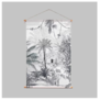 Annet Weelink textielposter RAIN FOREST zwart-wit