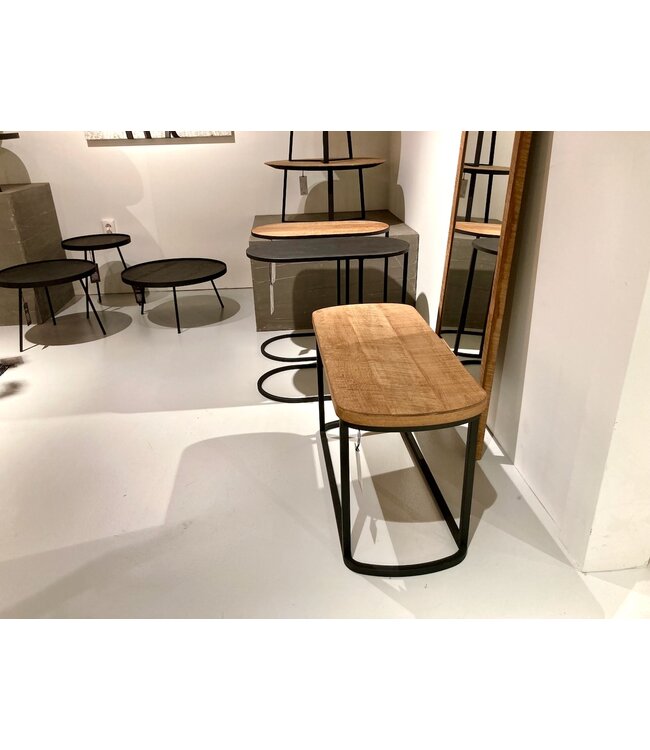 DTP Home Laptop tafel Terra ovaal in naturel en zwart