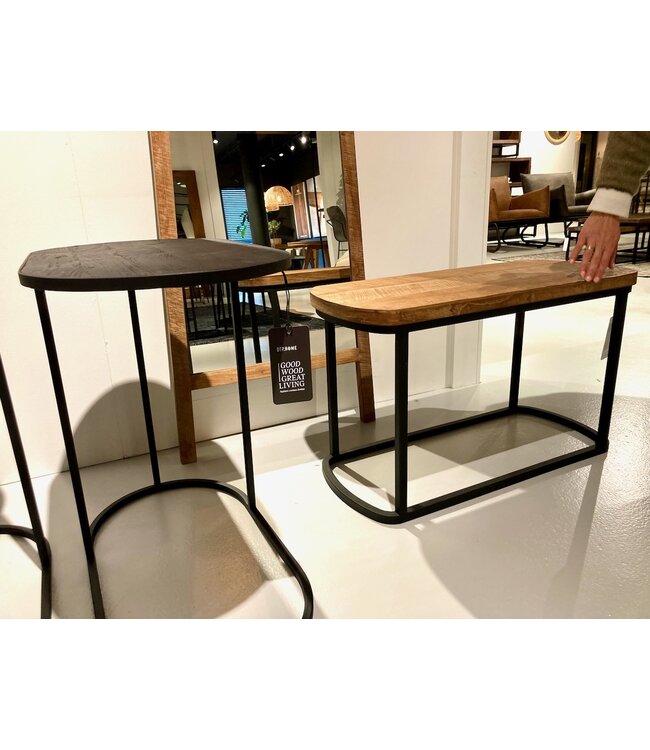 DTP Home Laptop tafel Terra ovaal in naturel en zwart