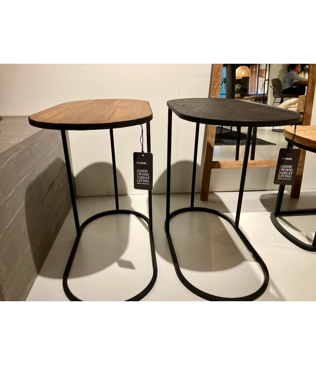 DTP Home Laptop tafel Terra ovaal in naturel en zwart