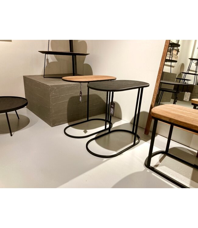 DTP Home Laptop tafel Terra ovaal in naturel en zwart