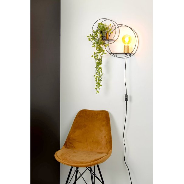 Lucide Lucide Wandlamp Circle zwart metaal