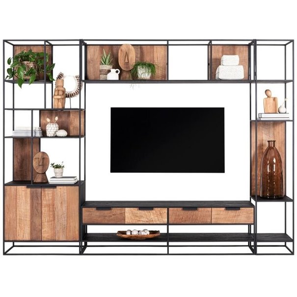 DTP Home DTP Home TV Wall element 2b: Cosmo medium boekenrek met 2 deuren 80 cm