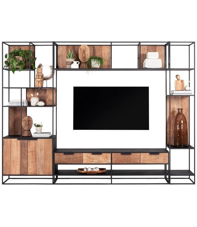 DTP Home TV Wall element 2b: Cosmo medium boekenrek met 2 deuren 80 cm