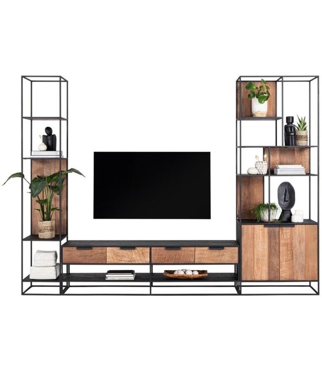 DTP Home TV Wall element 2b: Cosmo medium boekenrek met 2 deuren 80 cm