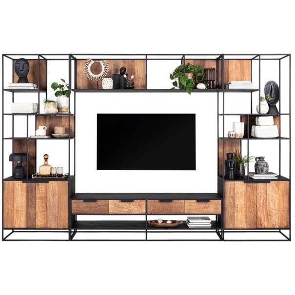 DTP Home DTP Home TV Wall element 2b: Cosmo medium boekenrek met 2 deuren 80 cm