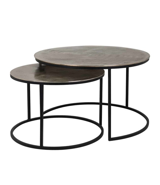 Richmond Interiors salontafel Asher set van 2 (Champagne gold)