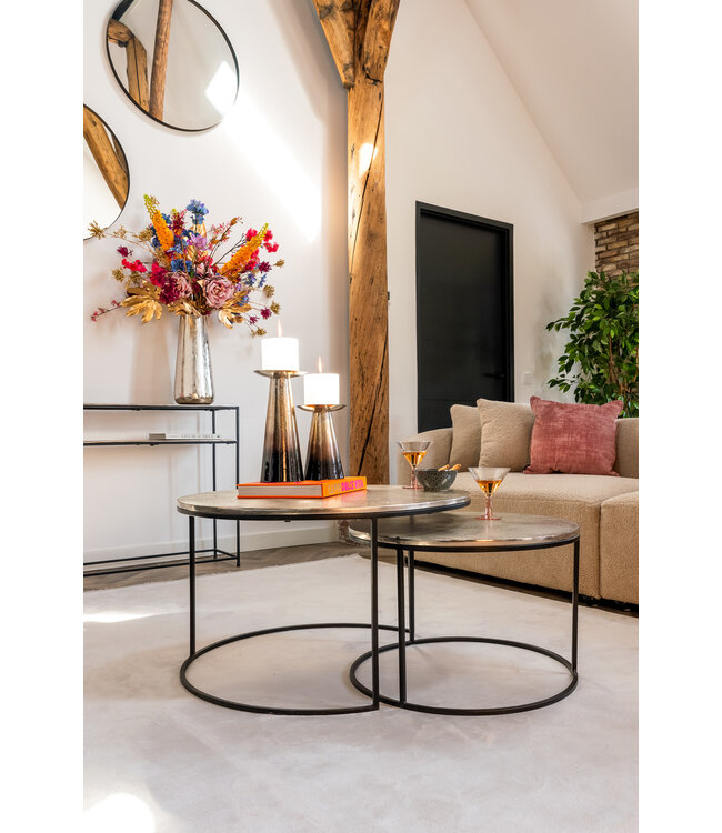 Richmond Interiors salontafel Asher set van 2 (Champagne gold)