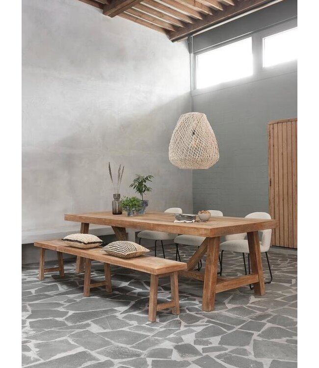 Must Living eetkamerstoel Vista in bouclé naturel