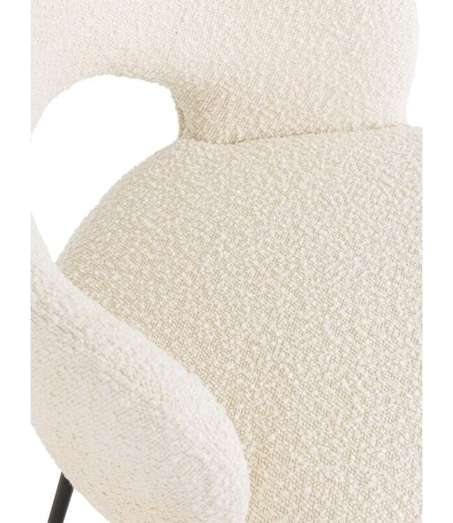 Must Living eetkamerstoel Vista in bouclé naturel