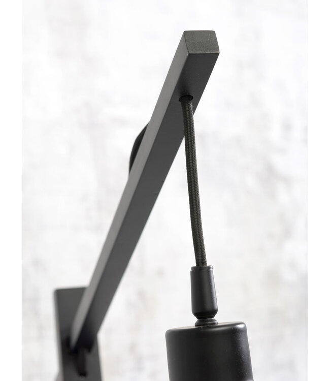 Good&Mojo vloerlamp IGUAZU rond Large in zwart en naturel