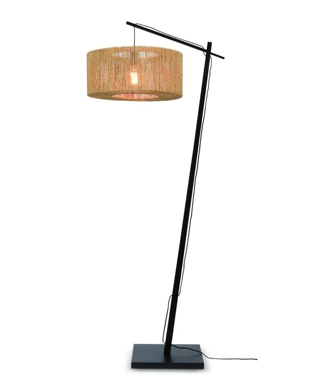 Good&Mojo vloerlamp IGUAZU rond Large in zwart en naturel