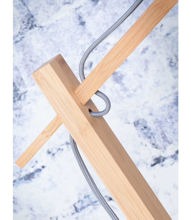 Good&Mojo vloerlamp IGUAZU rond Large in zwart en naturel