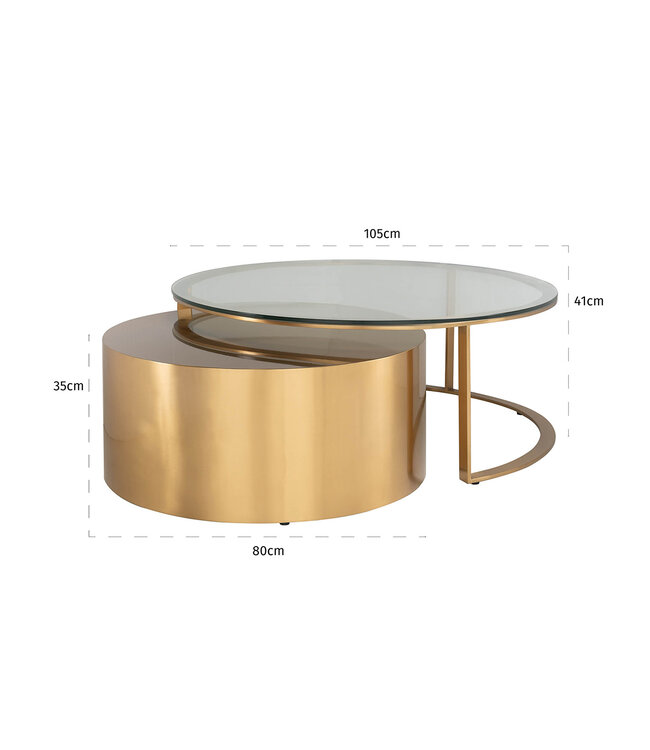 Richmond Interiors salontafel Orlan, set van 2