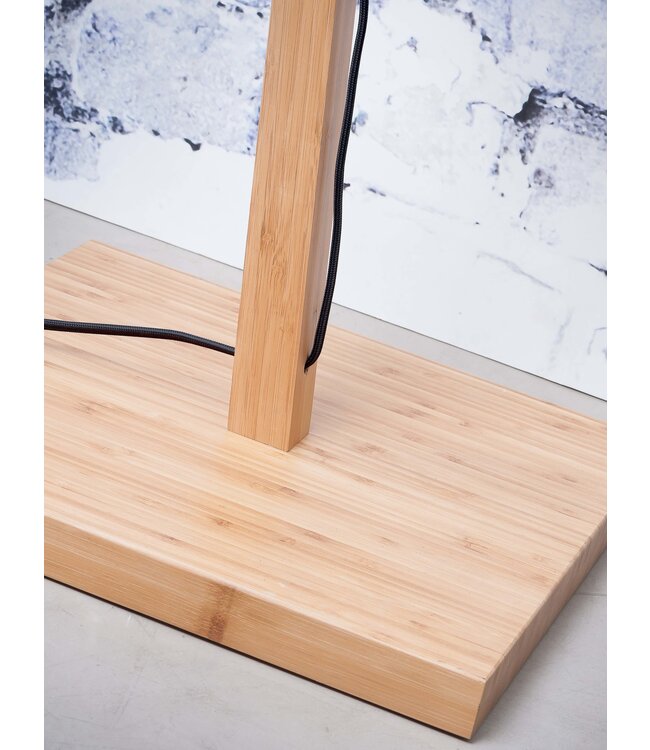 Vloerlamp Bhutan bamboe met korte arm, in 3 maten