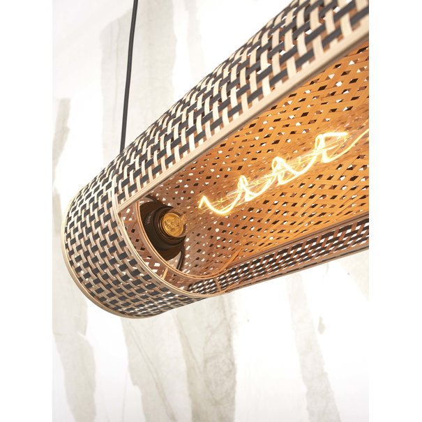 Good&Mojo Good&Mojo hanglamp Bhutan bamboe cilinder zwart/naturel