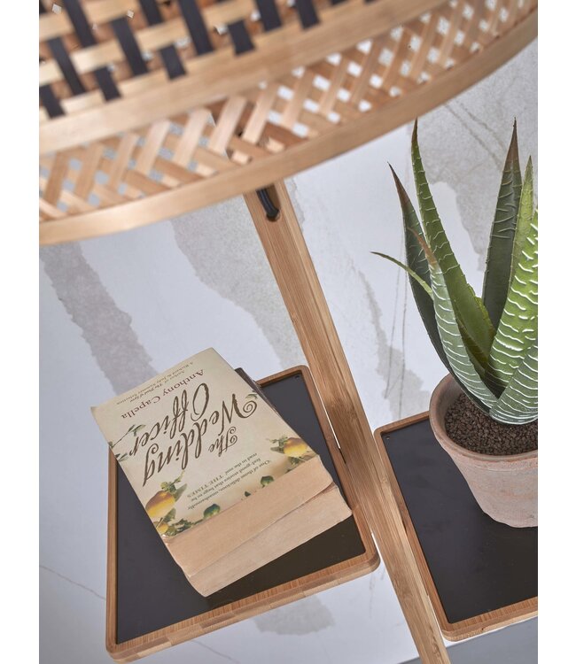 Vloerlamp Bhutan bamboe met plankjes