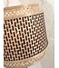 Wandlamp Bhutan bamboe halfrond
