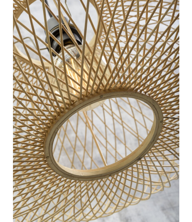 Vloerlamp Cango Large bamboe wit