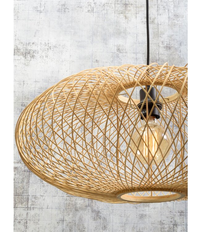 Vloerlamp Cango Large bamboe wit