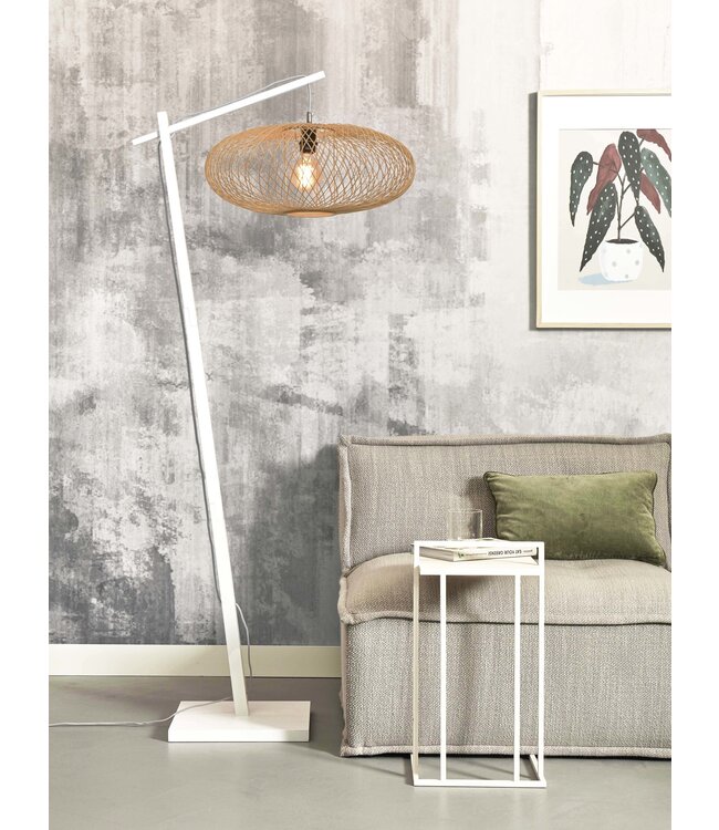 Vloerlamp Cango Large bamboe wit