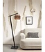 Vloerlamp Bhutan bamboe met korte arm, in 3 maten