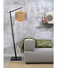 Vloerlamp Bhutan bamboe met korte arm, in 3 maten