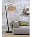 Vloerlamp Bhutan bamboe met korte arm, in 3 maten