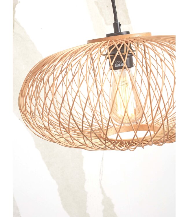 Vloerlamp Cango bamboe small in wit, naturel of zwart