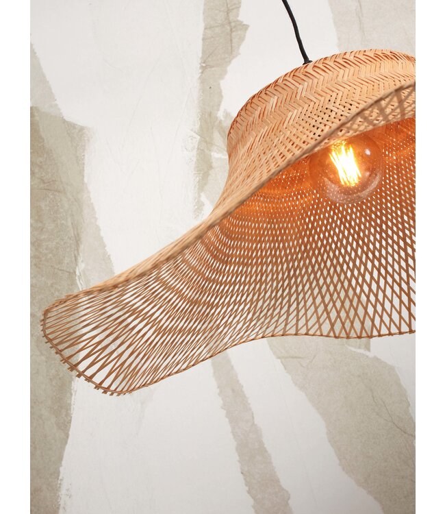 Good&Mojo vloerlamp Ibiza bamboe wavy in 2 maten 3 kleuren