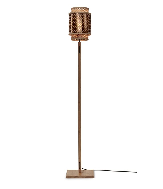 Vloerlamp Bhutan Small, recht model in bamboe naturel in 3 maten
