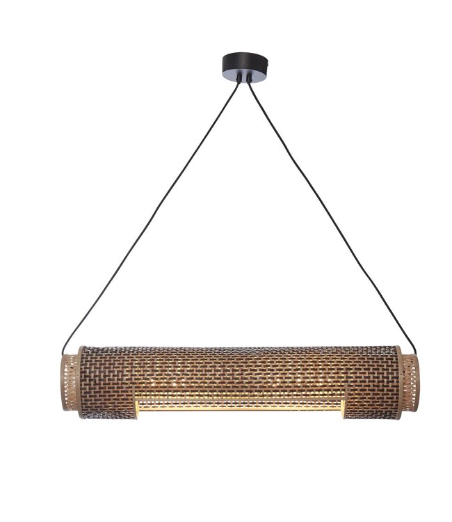 Good&Mojo hanglamp Bhutan bamboe cilinder zwart/naturel