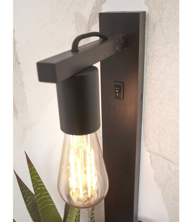 Good&Mojo wandlamp Flores bamboe naturel of zwart