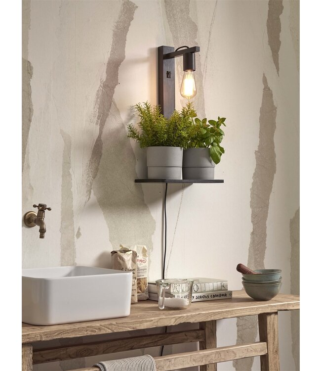 Good&Mojo wandlamp Flores bamboe naturel of zwart