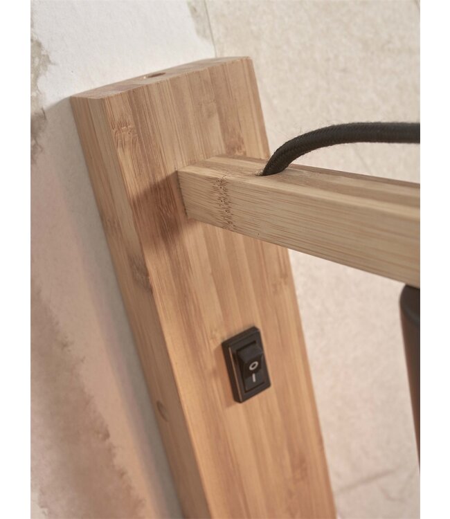 Good&Mojo wandlamp Flores bamboe naturel of zwart