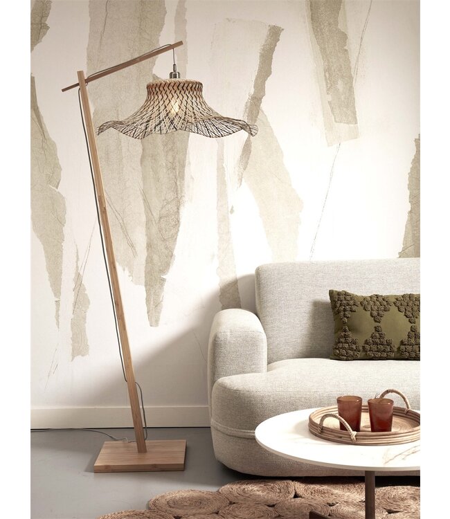Good&Mojo vloerlamp Ibiza bamboe wavy in 2 maten 3 kleuren