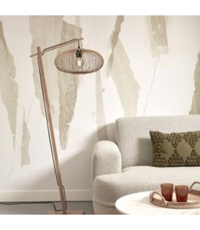 Vloerlamp Cango bamboe small in wit, naturel of zwart