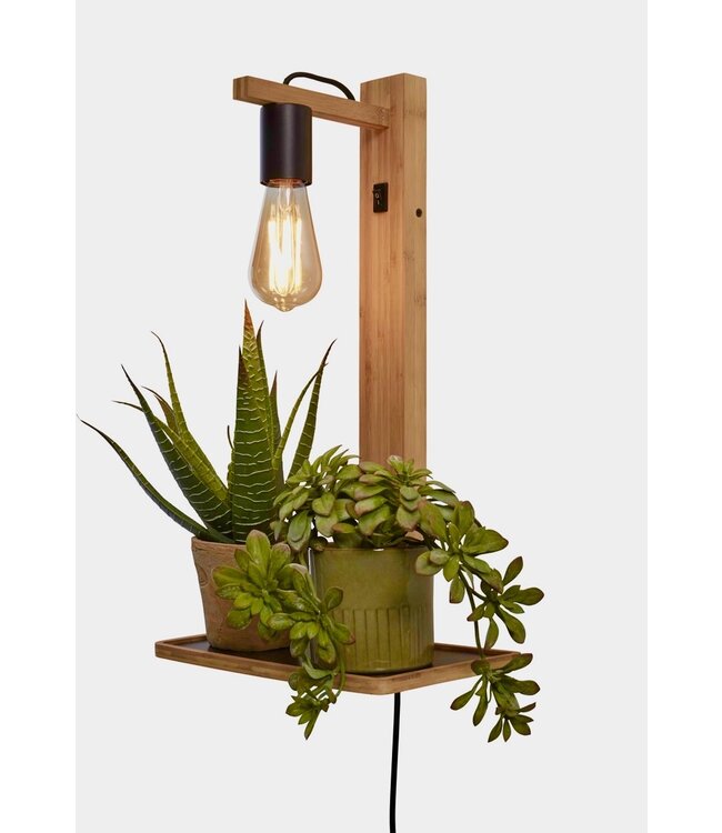 Good&Mojo wandlamp Flores bamboe naturel of zwart