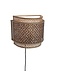 Wandlamp Bhutan bamboe halfrond