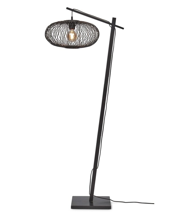Vloerlamp Cango bamboe small in wit, naturel of zwart