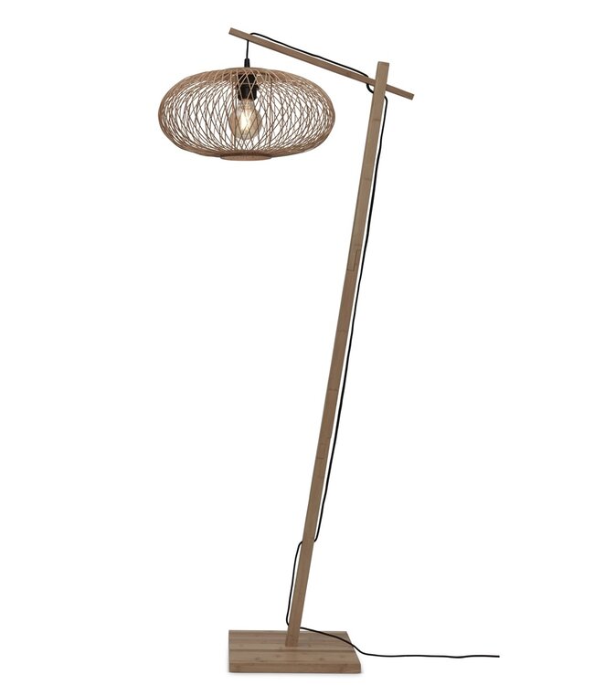 Vloerlamp Cango bamboe small in wit, naturel of zwart