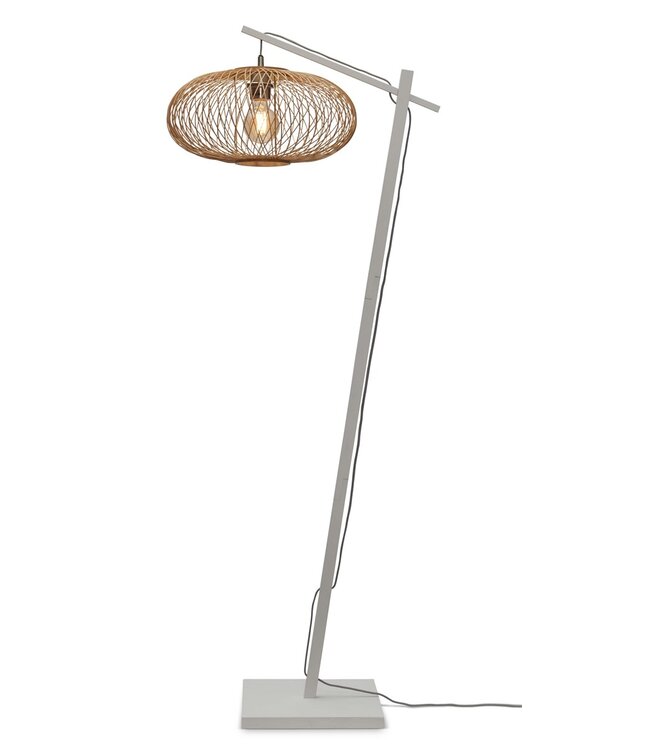 Vloerlamp Cango bamboe small in wit, naturel of zwart