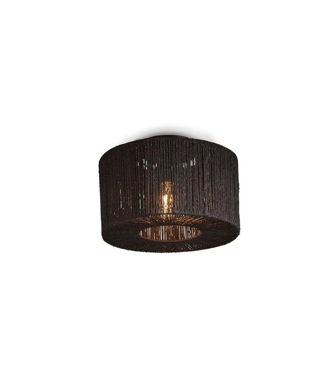 Good&Mojo plafonnière Iguazu Cilinder Small in zwart of naturel