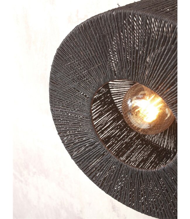 Good&Mojo plafonnière Iguazu Cilinder Small in zwart of naturel