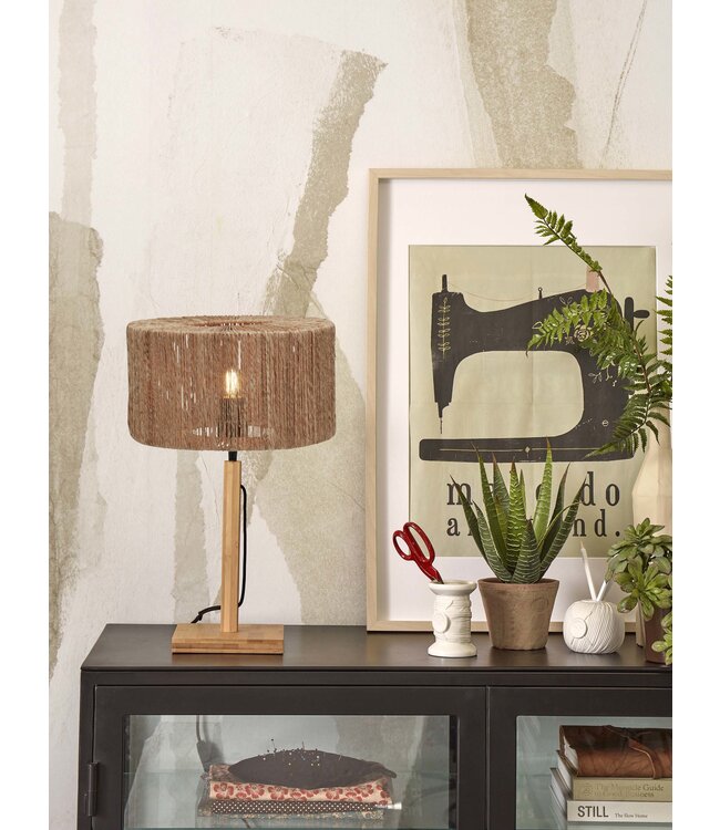 Good & Mojo tafellamp Iguazu recht bamboe naturel