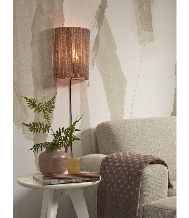 Good&Mojo wandlamp Iguazu Cilinder van jute in 2 maten