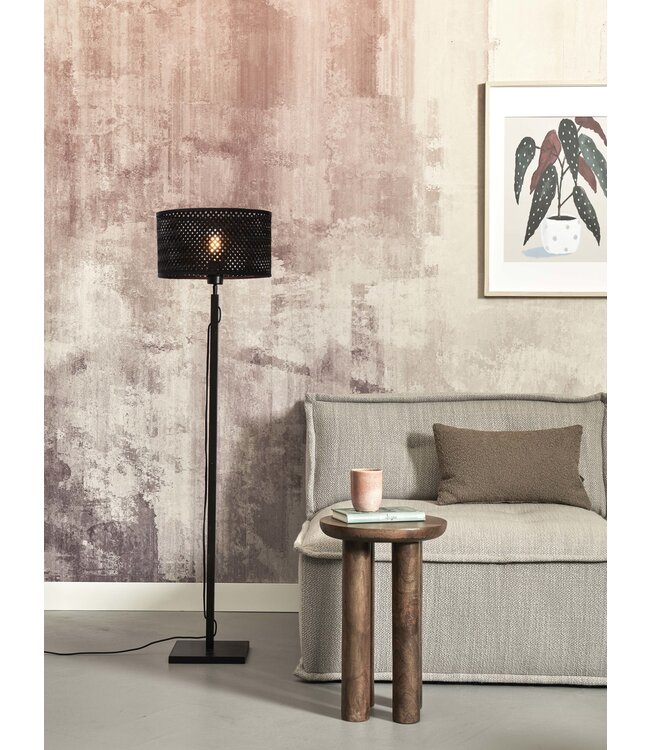 Good&Mojo vloerlamp Java recht bamboe zwart
